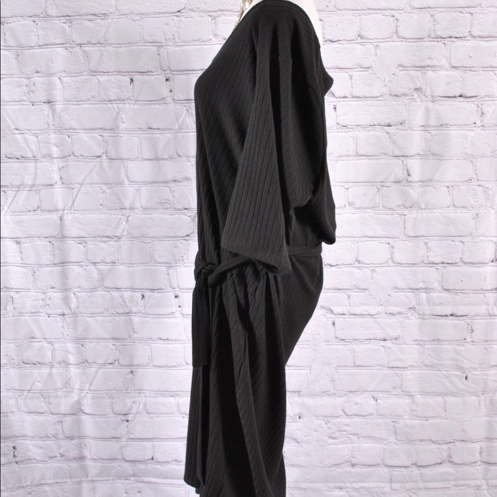 Ashley Stewart Black Striped Ribbed Dress Sz 22/24 - Picture 3 of 9